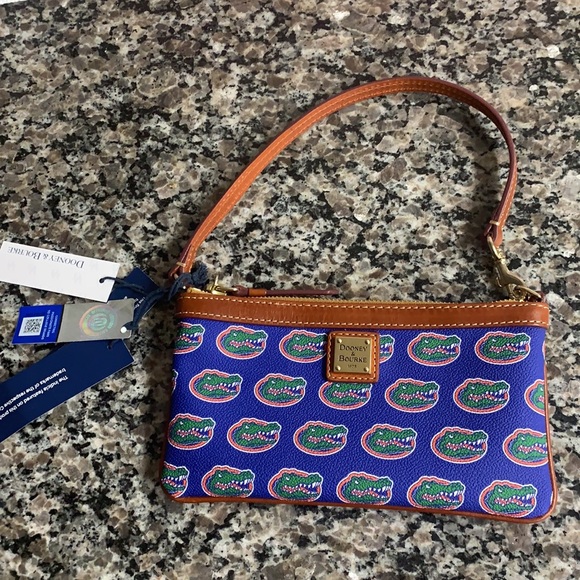 NWT Dooney & Bourke Florida Gators Leather Zipper Clutch Purse Strap Wristlet - Picture 3 of 11